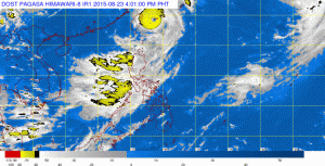 Satellite image of Typhoon Ineng (international name Goni) as of 4:01 p.m. August 23. Satellite image courtesy PAGASA-DOST