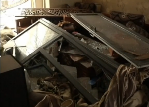 Inside a residential building near the blast site in Tianjin, China.  (Courtesy CCTV/Photo grabbed from CCTV video)