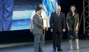 The speakers of the EBC Film Forum were given plaques of appreciation after their talk. (Eagle News Service)