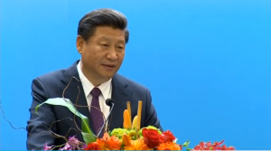 Chinese President Xi Jinping, in his speech, tells of how China advocates the building of a peaceful, secure, open and cooperative cyberspace. (Courtesy Reuters/Photo grabbed from Reuters video)