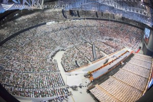 A view from inside the 55,000-seater Philippine Arena during the "Dakilang Pamamahayag ng mga Salita ng Diyos", the most extensive evangelical mission of the Iglesia Ni Cristo. (Photo courtesy INC Executive News)