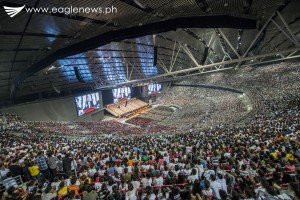 A view from inside the packed 55,000-seater Philippine Arena during the Sept. 26 worldwide evangelical mission of the Iglesia Ni Cristo officiated by INC Executive Minister Bro. Eduardo V. Manalo. The event was beamed live via online video feed to more than 2,000 sites across the globe. (Photo courtesy INC Executive News)