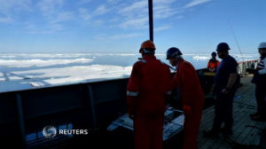 Scientists say microscopic organic matter from life in the oceans causes cloud droplets to freeze into ice particles when it's tossed into the atmosphere by waves. This, they say, affects how clouds behave and can influence global climate. (Photo captured from Reuters video)