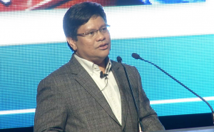 Movie and Television Review and Classification Board (MTRCB) chairman Atty. Eugenio Villareal talks about the importance of values-filled movies and shows during his speech at the EBC Film Forum. (Eagle News Service)