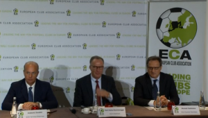 The 80 teams participating in this season's Champions League and Europa League will each make a donation to help ease the refugee crisis in Europe. (Photo captured from Reuters video)