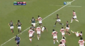 Japan pulls off perhaps the biggest upset in Rugby World Cup history on Saturday, defeating two-time World Cup champions South Africa 34-32 at the Brighton Community Stadium in Sussex, England. (Courtesy Rugby World Cup)