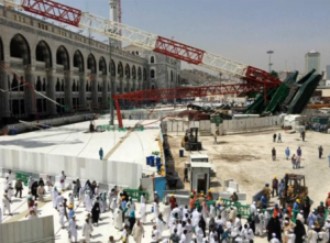 The site of the crane accident at the Grand Mosque in Mecca, Saudi Arabia where at least 107 were killed on Sept. 11. (Photo courtesy Reuters)
