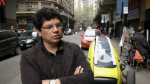 Soki, a two-seat electric car made in Chile, set to hit the market in March. (Photo captured from Reuters video)