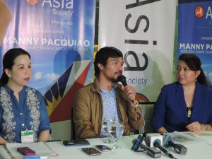 Following Asia Society’s earlier announcement of the 2015 Asia Game Changers, Manny Pacquiao departed for New York Sunday night, October 11, to receive the honor of 2015 Asia Game Changer of the Year. He follows in the footsteps of Alibaba CEO Jack Ma, who took the honor in 2014. (Photo Courtesy Asia Society)