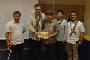 Ambassador Olsa and Chairman Almario with the translators and editors of Sa Praga.