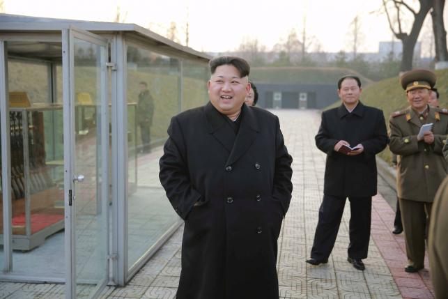North Korean leader Kim Jong Un (front) visits the Phyongchon Revolutionary Site, in this undated photo released by North Korea's Korean Central News Agency (KCNA) in Pyongyang December 10, 2015. REUTERS/KCNA