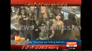 Pakistani security forces entering the Bacha Khan University to engage militants that stormed the said university.