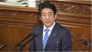 Japanese Prime Minister Shinzo Abe says in his national parliament speech that Japan will not tolerate a nuclear test by North Korea.