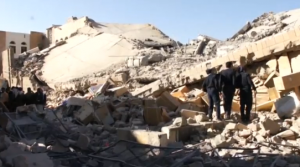 At least 26 people have been killed and 20 others injured after fighter jets of the Saudi Arabia-led coalition attacked a police facility in Yemen's capital on January 18. (Photo courtesy China Central Television).