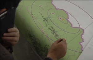 Map showing parts where quake struck in northwest China (Photo grabbed from Chinese Central Television)