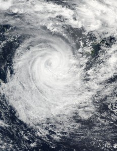 This Feb. 23, 2016 satellite photo shows Tropical Cyclone Winston in the South Pacific Ocean (Photo from AFP/NOAA)