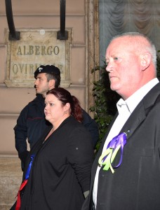 Survivors of abuse by Catholic clergy in Australia arrive at the Quirinale hotel in Rome on February 28, 2016 to hear evidence from Cardinal George Pell. The Royal Commission into Institutional Responses to Child Sexual Abuse is currently focused on the Victorian state town of Ballarat and how the church dealt with complaints against priests, many dating back to the 1970s. It is allowing Australian Pell, who was once based in Ballarat, to give evidence about what he knew via video-link from Rome because he has a heart condition. VINCENZO PINTO / AFP