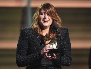 Singer Meghan Trainor recieves the award for the Best New Artist onstage during the 58th Annual Grammy music Awards in Los Angeles February 15, 2016. AFP PHOTO/ ROBYN BECK
