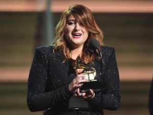 Singer Meghan Trainor recieves the award for the Best New Artist onstage during the 58th Annual Grammy music Awards in Los Angeles February 15, 2016. AFP PHOTO/ ROBYN BECK 