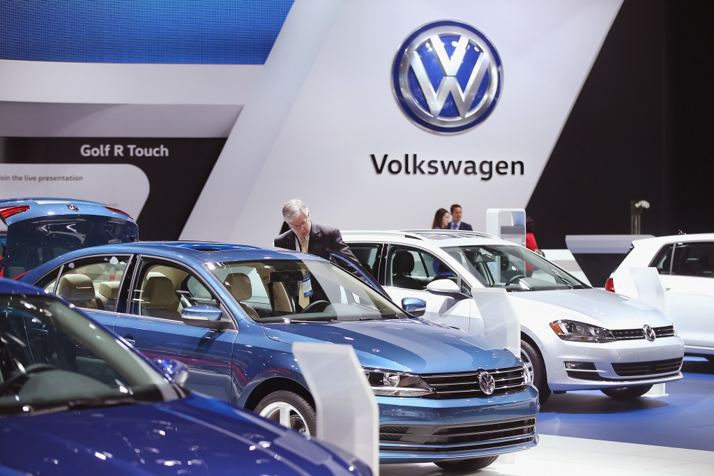 DETROIT, MI - JANUARY 12: Volkswagen shows off their car lineup at the North American International Auto Show on January 12, 2016 in Detroit, Michigan. The show is open to the public from January 16-24.   Scott Olson/Getty Images/AFP