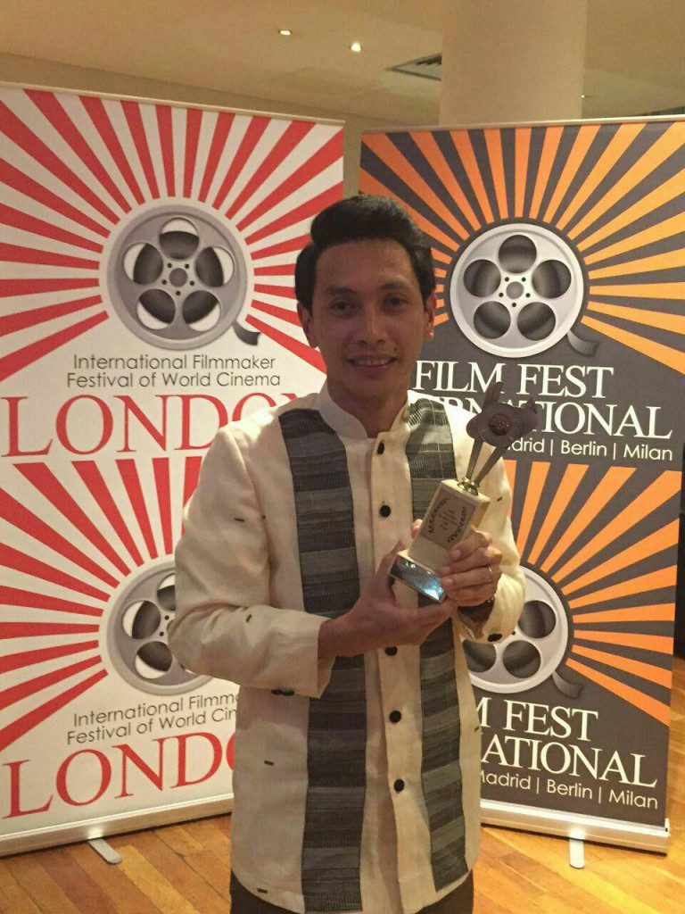INCinema director Carlo Cuevas of “Walang Take Two” wins as best director in a foreign language film at the 2016 International Filmmaker Festival (IFF) of World Cinema in London. (Eagle News Service)