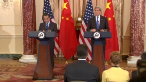 Chinese foreign minister Wang blames Philippines pointing at a South China Sea tension. (Reuters/Photo grabbed from Reuters )