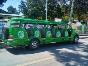 This unique jeepney features the mangoes of Guimaras, the province's pride. These jeepneys can be seen in Iloilo and Guimaras ferrying tourists around the island. (Photo taken by Eagle News correspondent Ian Rose)