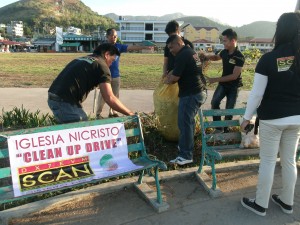 Feb. 13, 2016 – Members of SCAN International in Coron, Palawan commemorate their 27th Founding Anniversary by conducting a Clean-up Drive Activity starting 6 o’ clock in the morning at Lualhati Park and Baywalk, fostering unity and supporting environmental cleanliness.  (Photo by JC Montes, Eagle News Correspondent, Coron, Palawan)