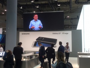 Samsung's Galaxy S7 at the Mobile World Congress 2016 (Eagle News Service)