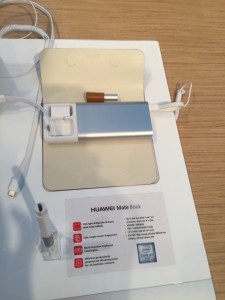 The cool accessories of the Huawei mate book: A stylus, USB and HMLT port accessories also in a cool leather pouch. (Eagle News Service)