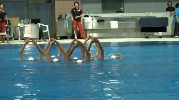 Japan's synchronised swim team aims for dominance once again (Photo grabbed from Reuters video)