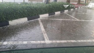 Hailstones in Sharjah, UAE (Eagle News Service)