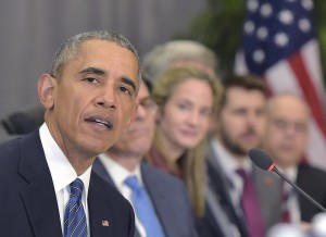 US President Barack Obama speaks during a bilateral meeting with China's President Xi Jinping on the sidelines of the Nuclear Security Summit at the Walter E. Washington Convention Center on March 31, 2016 in Washington, DC. (AFP / Mandel Ngan)