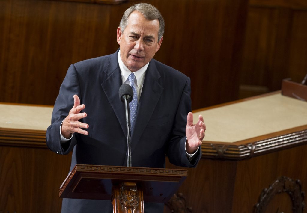 (FILES) This file photo taken on October 29, 2015 shows Former Speaker of the House John Boehner(R-OH),at the US Capitol in Washington, DC. Former US House speaker John Boehner, who stepped down last year, let fly with a stunning critique of fellow Republican and 2016 presidential hopeful Ted Cruz, labeling him the devil incarnate."Lucifer in the flesh" is how the ever-blunt Republican heavyweight described the Texas senator, who is struggling to block billionaire Donald Trump's march to the Republican presidential nomination, according to the Stanford Daily newspaper.Boehner's remarks were made at a public talk late April 27, 2016 at Stanford University in Palo Alto, California.  / AFP PHOTO / SAUL LOEB
