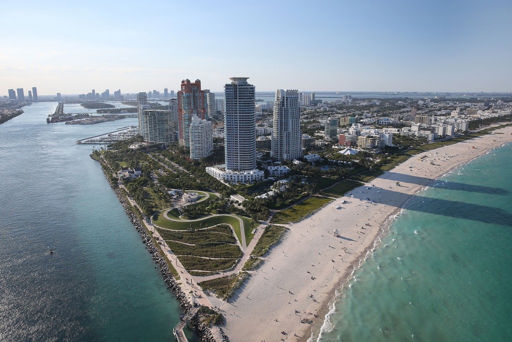 MIAMI BEACH, FL - APRIL 05: Condo buildings are seen April 5, 2016 in Miami Beach, Florida. A report by the International Consortium of Investigative Journalists referred to as the 'Panama Papers,' based on information anonymously leaked from the Panamanian law firm Mossack Fonesca, indicates possible connections between condo purchases in South Florida and money laundering. Joe Raedle/Getty Images/AFP