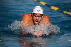 MESA, AZ - APRIL 16: Michael Phelps competes in the finals of the men's 200 meter individual medley at the Skyline Aquatic Center on April 16, 2016 in Mesa, Arizona. Chris Coduto/Getty Images/AFP