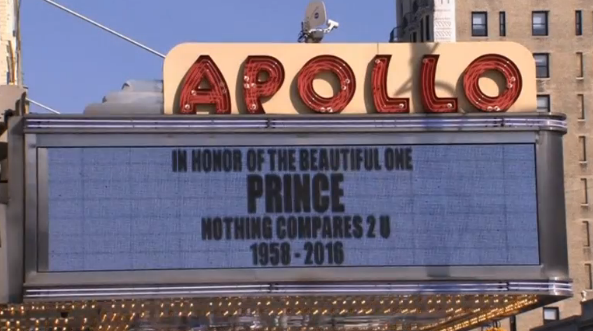 Prince fans mourn the fallen star with song and dance outside Harlem's Apollo theater. Civil rights activist Rev Al Sharpton says Prince was a man concerned with social justice whose music appealed to fans across generations.(photo grabbed from Reuters video) 