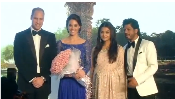 Britain's Duke and Duchess of Cambridge spend an evening with Bollywood's biggest stars during week-long tour of India.(photo grabbed from Reuters video) 