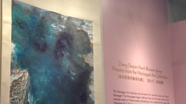 A painting by Chinese master Zhang Daqian sells for nearly $35 million, underscoring strong demand for quality Chinese art despite a market slowdown.(photo grabbed from Reuters video) 