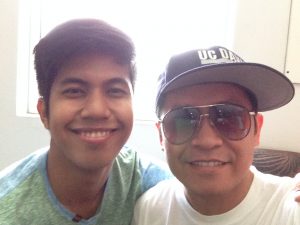 A selfie. "Walang Take Two" lead actor John Stevenson Tabangay with the author.