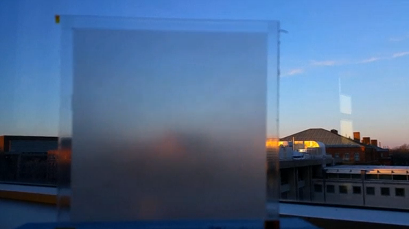 INTRO: Researchers at Harvard are developing the next generation of windows that utilize nanotechnology to transition between clear and cloudy with the flip of a switch.(photo grabbed from Reuters video) 