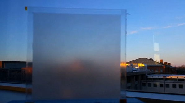 INTRO: Researchers at Harvard are developing the next generation of windows that utilize nanotechnology to transition between clear and cloudy with the flip of a switch.(photo grabbed from Reuters video)