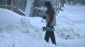 A springtime snowstorm dumps more than a foot of snow in Michigan's Upper Peninsula.(photo grabbed from Reuters video) 