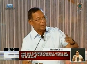 Vice-President Jejomar Binay, presidential candidate of the United Nationalist Alliance (UNA). (Photo grabbed from Reuters video)