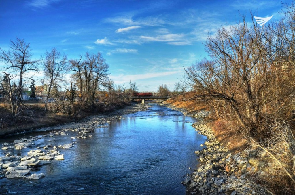 Fantastic river view in Southeastern Calgary, Western Canada