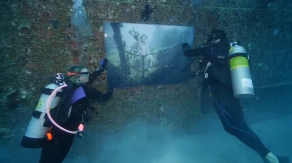 An underwater art exhibition opens on an artificial reef in Key West, Florida.(photo grabbed from Reuters video) 
