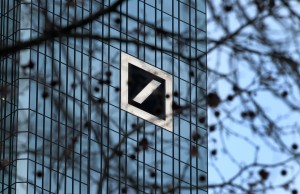 (FILES) This file photo taken on January 28, 2016 shows the headquarter of German company Deutsche Bank in Frankfurt/Main, Germany, on January 28, 2016. Deutsche Bank, Germany's biggest lender, on April 28, 2016 warned that 2016 would be a difficult year, even if it performed better than expected in the first three months. / AFP PHOTO / DANIEL ROLAND