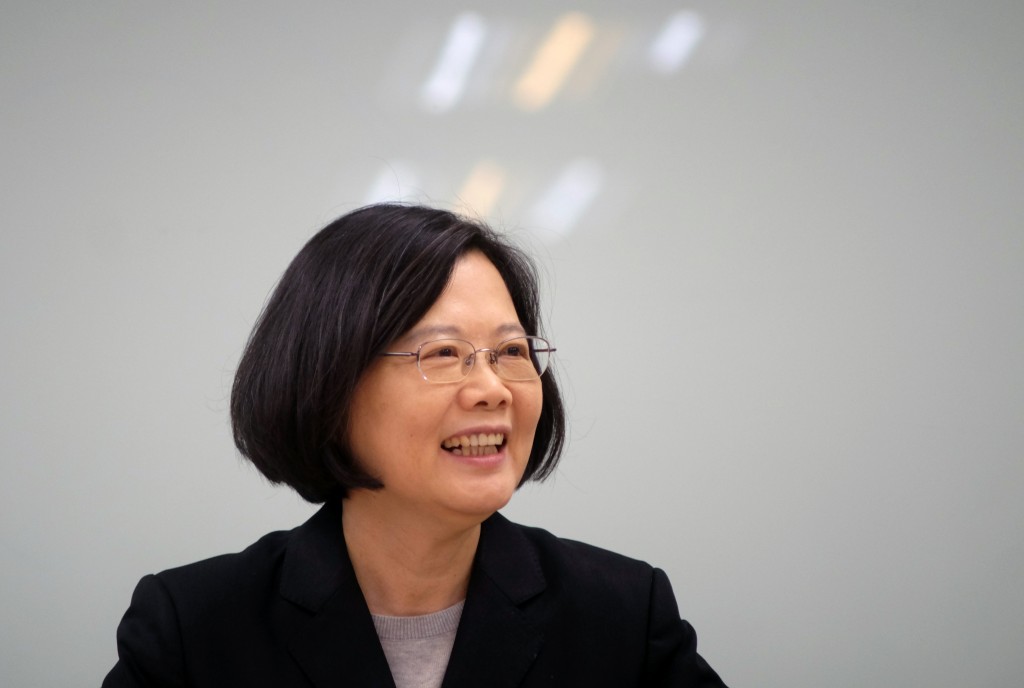 This photograph taken on April 21, 2016 shows Taiwan president-elect Tsai Ing-wen smiling during a meeting with local enviromental groups in Taipei. When Tsai Ing-wen becomes Taiwan's new president later this month, she will bring an end to a period of unprecedented rapprochement with Beijing -- and China is already ramping up the pressure on her new government. / AFP PHOTO / SAM YEH / TO GO WITH AFP STORY TAIWAN-CHINA-POLITICS-DPP-TSAI,FOCUS BY AMBER WANG