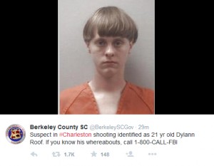 (FILES): This undated file photo obtained June 18, 2015 from the Berkeley County, South Carolina Twitter site shows Dylann Roof, the gunman suspected in the shooting deaths of nine people at an historic black church in Charleston, South Carolina. US prosecutors will seek the death penalty for the gunman suspected of killing nine black churchgoers in South Carolina last year, Attorney General Loretta Lynch announced May 24, 2016. Dylann Roof, 22, allegedly joined an evening Bible study class at Emanuel African Methodist Episcopal Church in Charleston, then shot participants with a .45-caliber Glock handgun. Three people survived the shooting. Roof was arrested in North Carolina a day after the shooting. / AFP PHOTO / BERKELEY COUNTY / HANDOUT / ----IMAGE RESTRICTED TO EDITORIAL USE - STRICTLY NO COMMERCIAL USE----- / GETTYOUT / RESTRICTED TO EDITORIAL USE / MANDATORY CREDIT: "AFP PHOTO HANDOUT-BERKELEY COUNTY, SOUTH CAROLINA" / NO MARKETING / NO ADVERTISING CAMPAIGNS / DISTRIBUTED AS A SERVICE TO CLIENTS