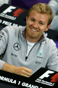 Mercedes' German driver Nico Rosberg smiles during a press conference at the Monaco street circuit in Monte-Carlo on May 25, 2016, four days ahead of the Monaco Formula One Grand Prix. / AFP PHOTO / Jean-Christophe MAGNENET